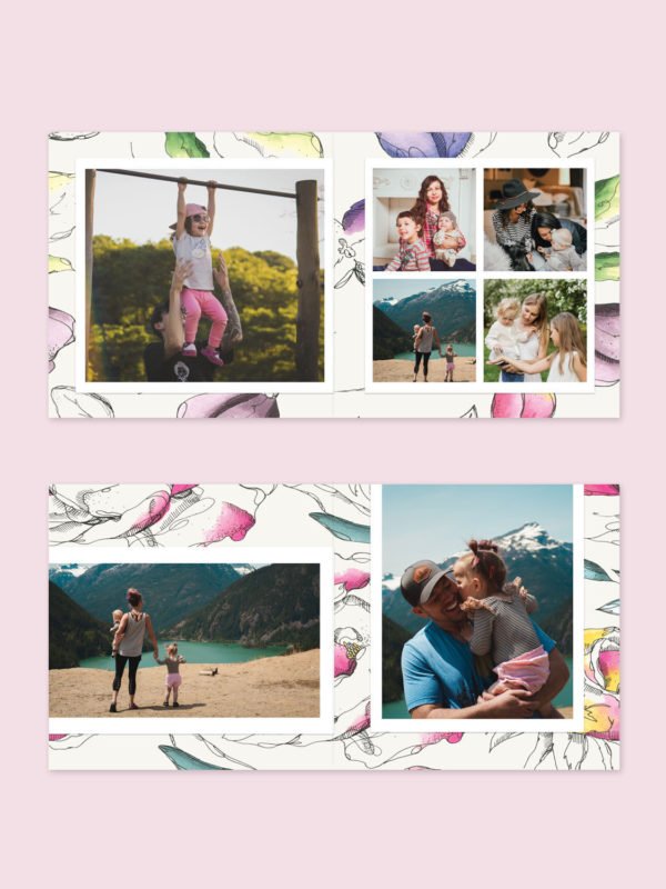 Floral Family Album Template