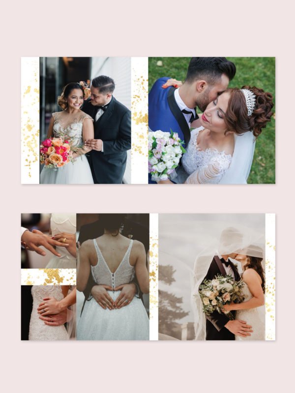 Gold Foliage Wedding Album Template