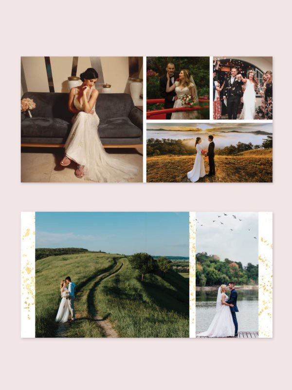 Gold Foliage Wedding Album Template