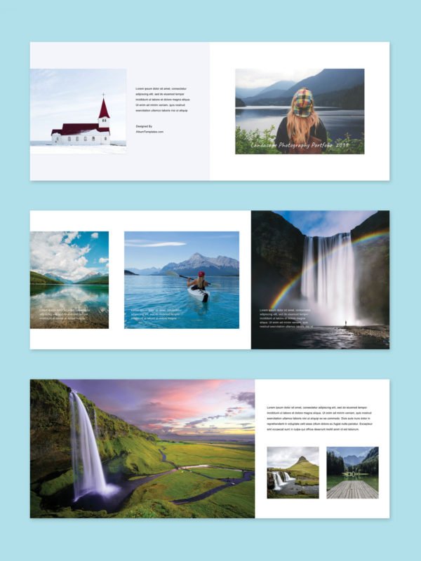 Landscape Portfolio Album Template 8.5x11