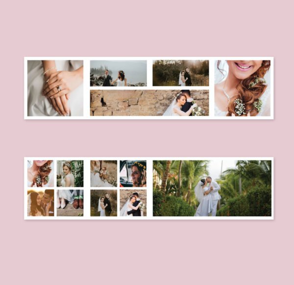 Marriage Accordion Photo Collage Template 4x16