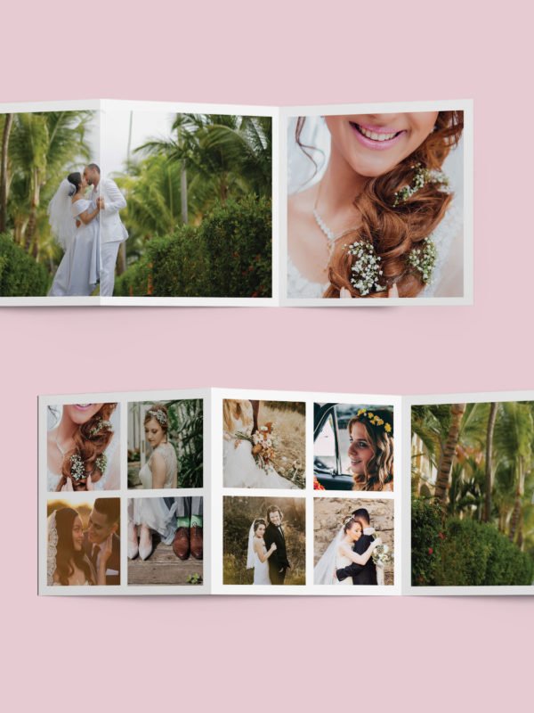 Marriage Accordion Photo Collage Template 4x16
