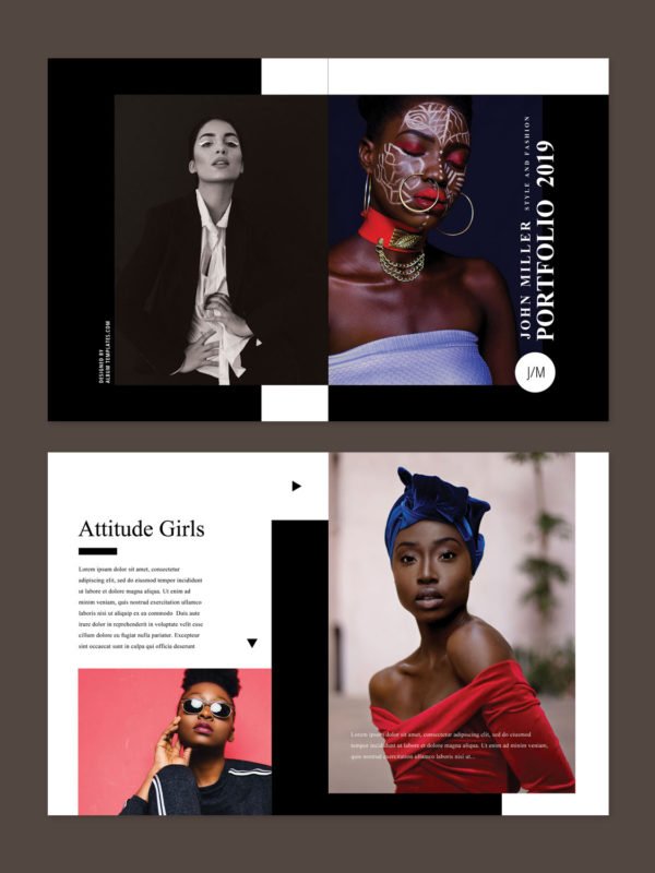 Portfolio Album Design Template 8.5x11
