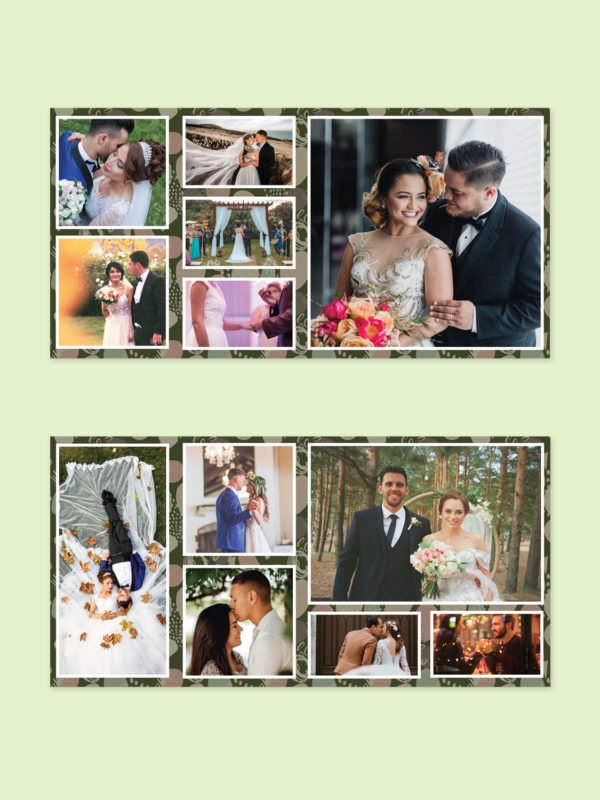 Wedding Accordion Collage Album Template 8x16