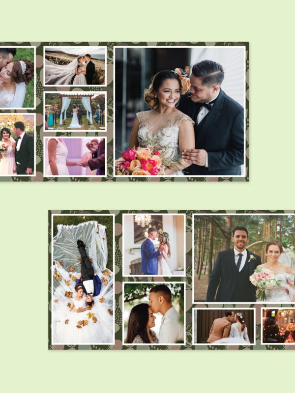 Wedding Accordion Collage Album Template 8x16
